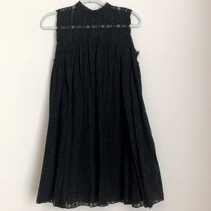 Black lace mini dress with pockets